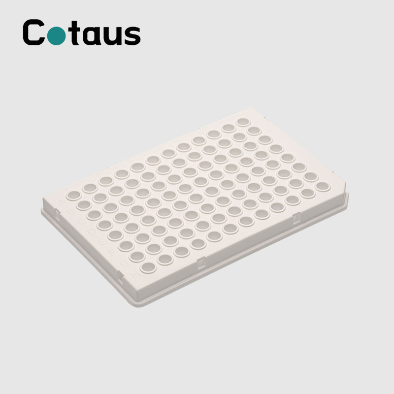 96 Ọ dị mma 0.1ml White Half Skirt PCR Plate